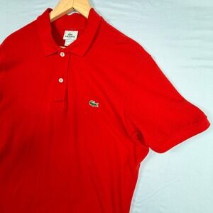 Lacoste Polo Shirt Size 6 Red Slim Fit Short Sleeve